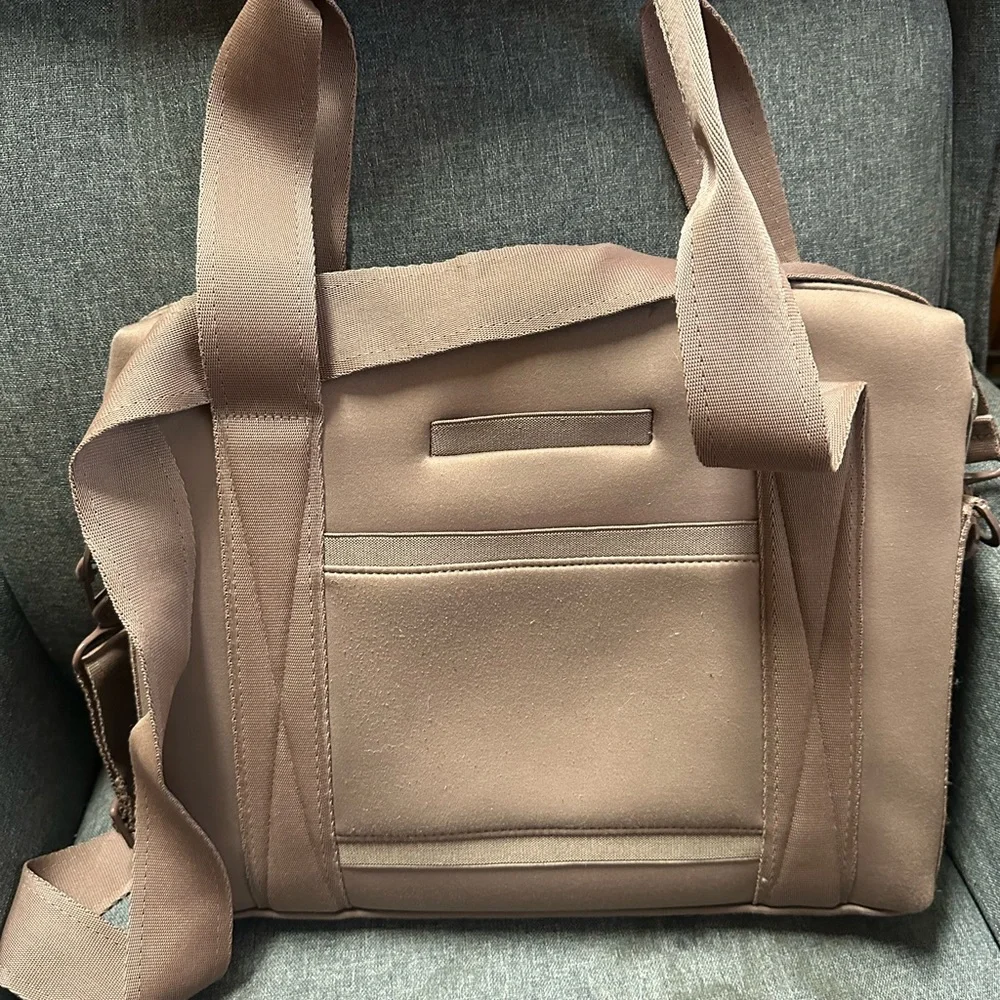 Dagne Dover Large Ryan Neoprene Laptop Bag In Dune